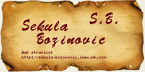 Sekula Božinović vizit kartica